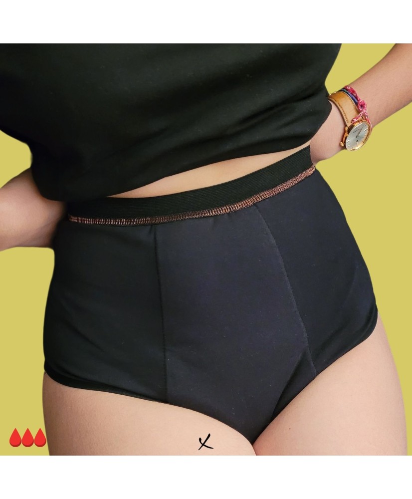 Culotte Menstruelle Taille Haute En Coton Bio Fabriqu E En France