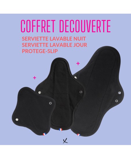 Coffret découverte Serviettes hygiéniques lavables Biologiques et Made in France